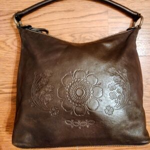Nine West Dark Brown Embossed Shoulder Bag